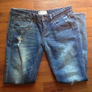 Free People 5 Pocket Distressed Jeans
